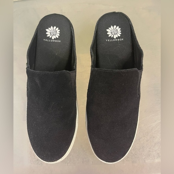 Yellow Box Melodee Suede Slip-On Mules Midnight Black Women Size 8.5 Casual Shoe - Picture 5 of 13